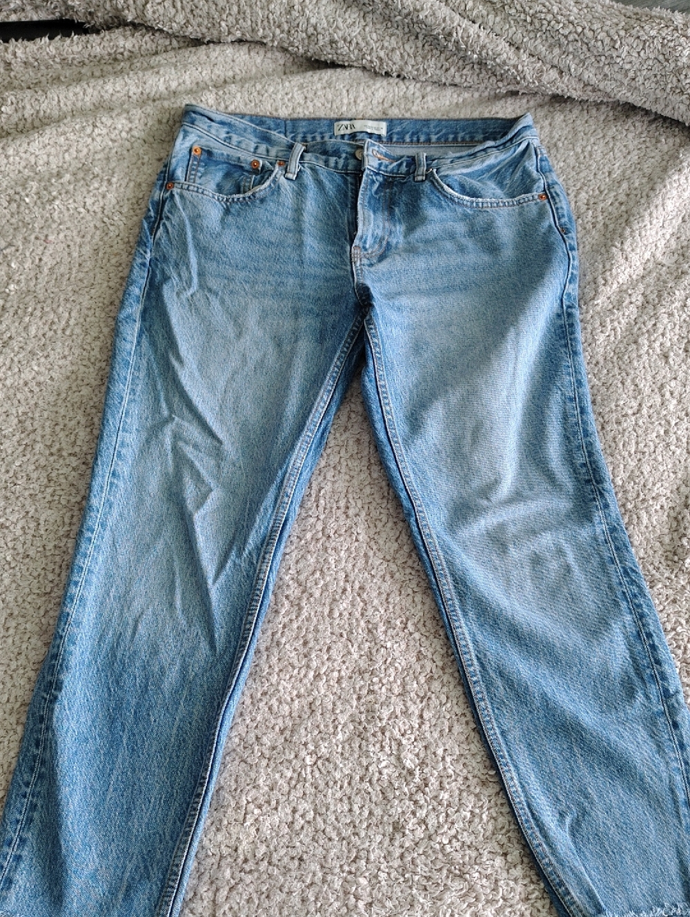 ZARA Light Blue Women's Straight-Leg Jeans
